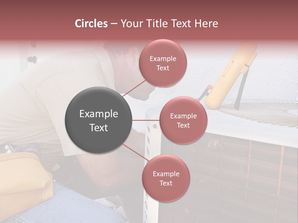 An Air Conditioning Repairman Working On A Compressor Unit. PowerPoint Template