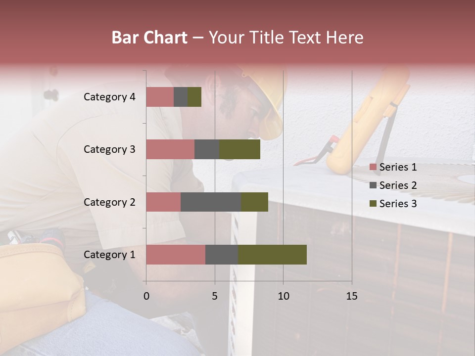 An Air Conditioning Repairman Working On A Compressor Unit. PowerPoint Template