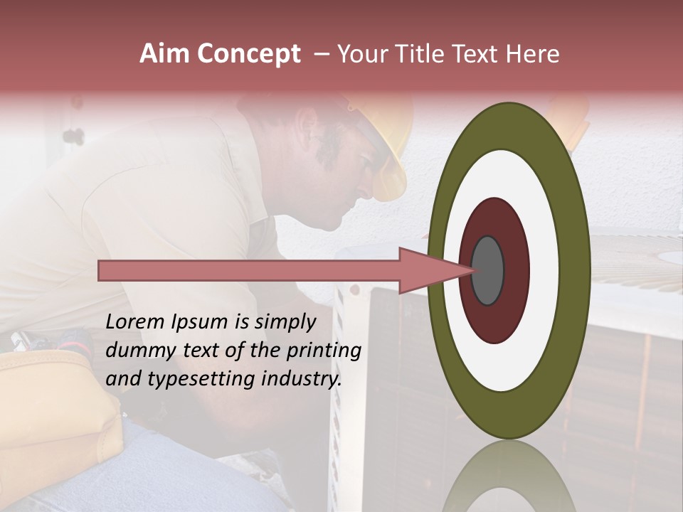 An Air Conditioning Repairman Working On A Compressor Unit. PowerPoint Template