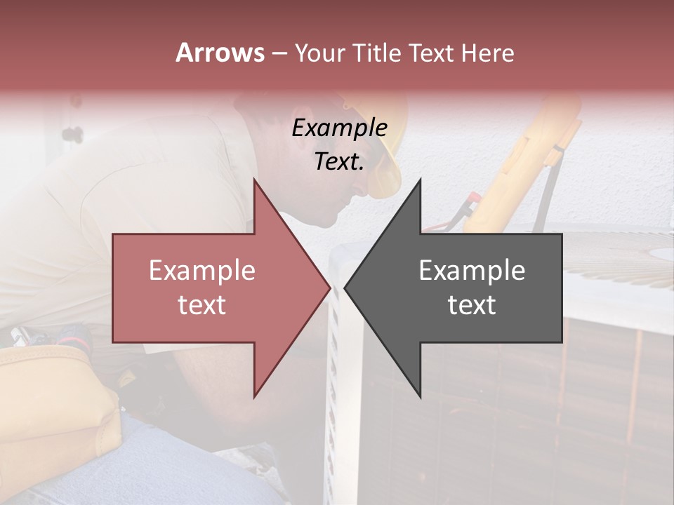 An Air Conditioning Repairman Working On A Compressor Unit. PowerPoint Template