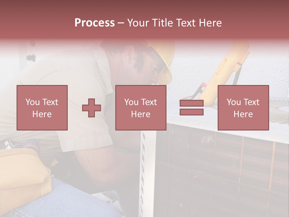 An Air Conditioning Repairman Working On A Compressor Unit. PowerPoint Template