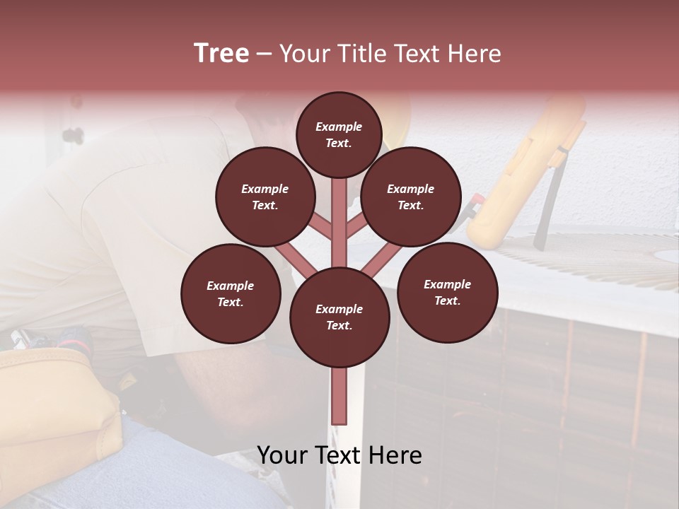 An Air Conditioning Repairman Working On A Compressor Unit. PowerPoint Template