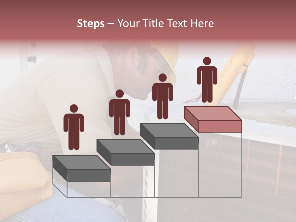 An Air Conditioning Repairman Working On A Compressor Unit. PowerPoint Template