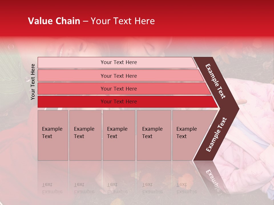 Children Relaxing On Autumn Grass PowerPoint Template