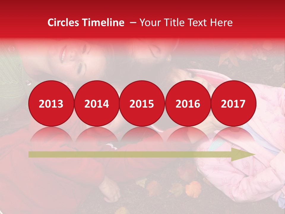 Children Relaxing On Autumn Grass PowerPoint Template