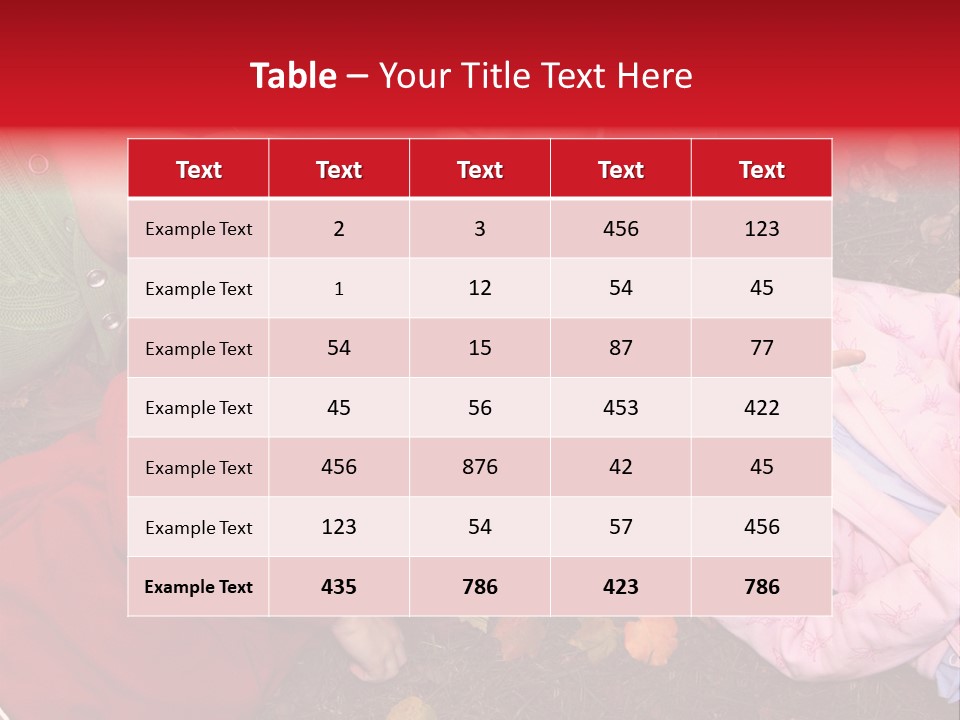 Children Relaxing On Autumn Grass PowerPoint Template