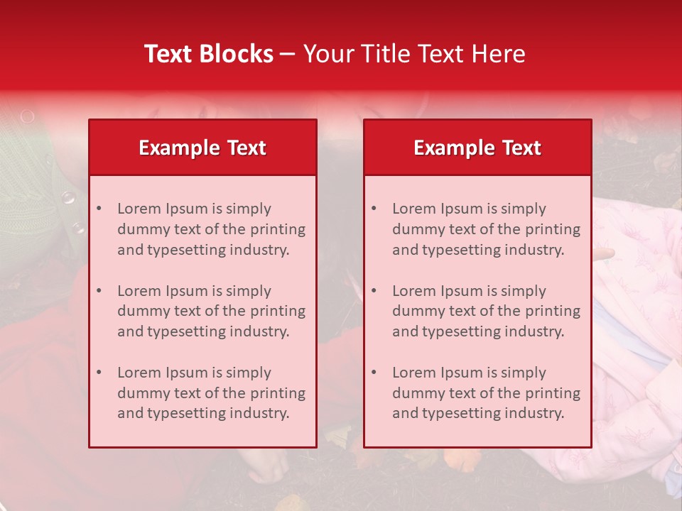Children Relaxing On Autumn Grass PowerPoint Template