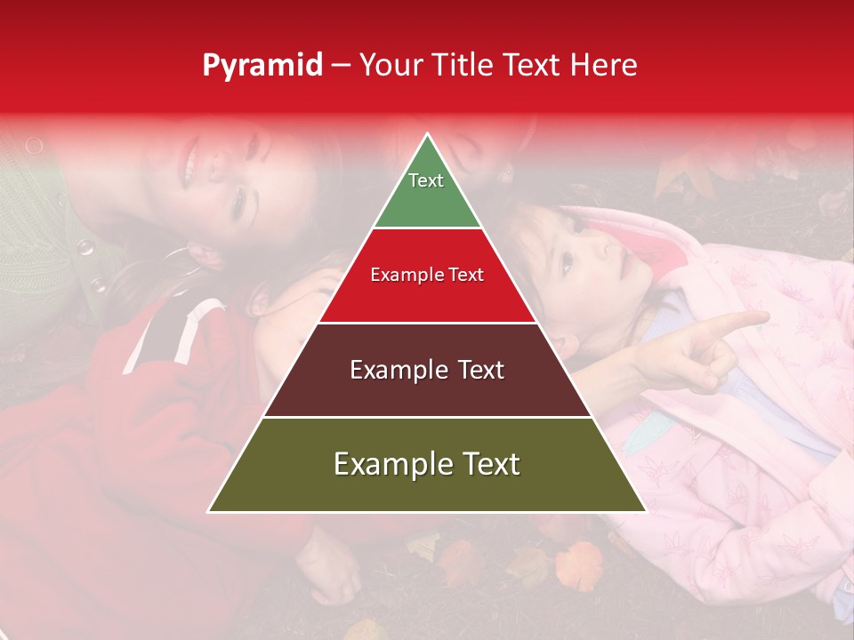 Children Relaxing On Autumn Grass PowerPoint Template