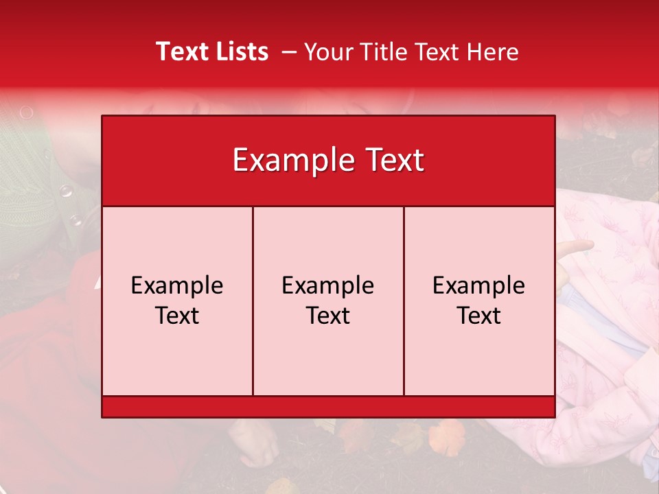 Children Relaxing On Autumn Grass PowerPoint Template