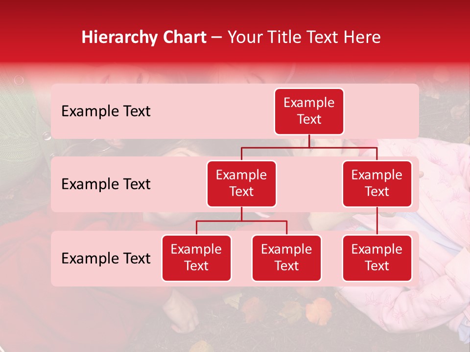 Children Relaxing On Autumn Grass PowerPoint Template