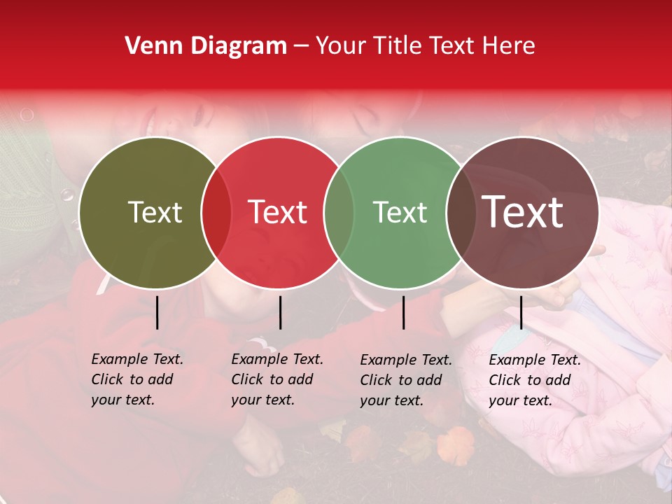 Children Relaxing On Autumn Grass PowerPoint Template