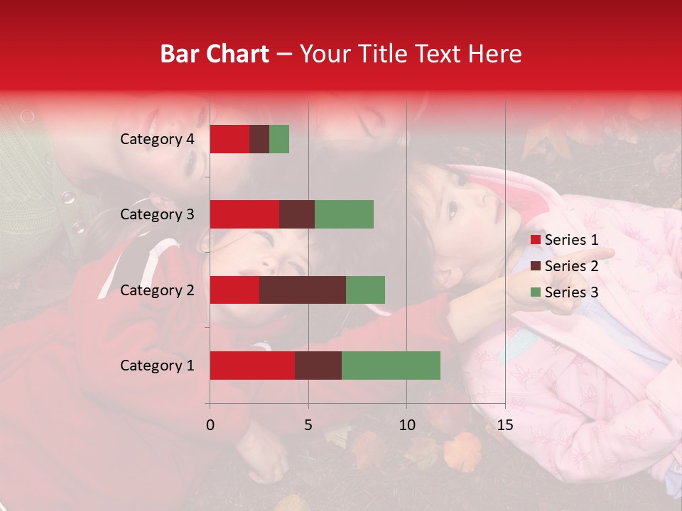 Children Relaxing On Autumn Grass PowerPoint Template