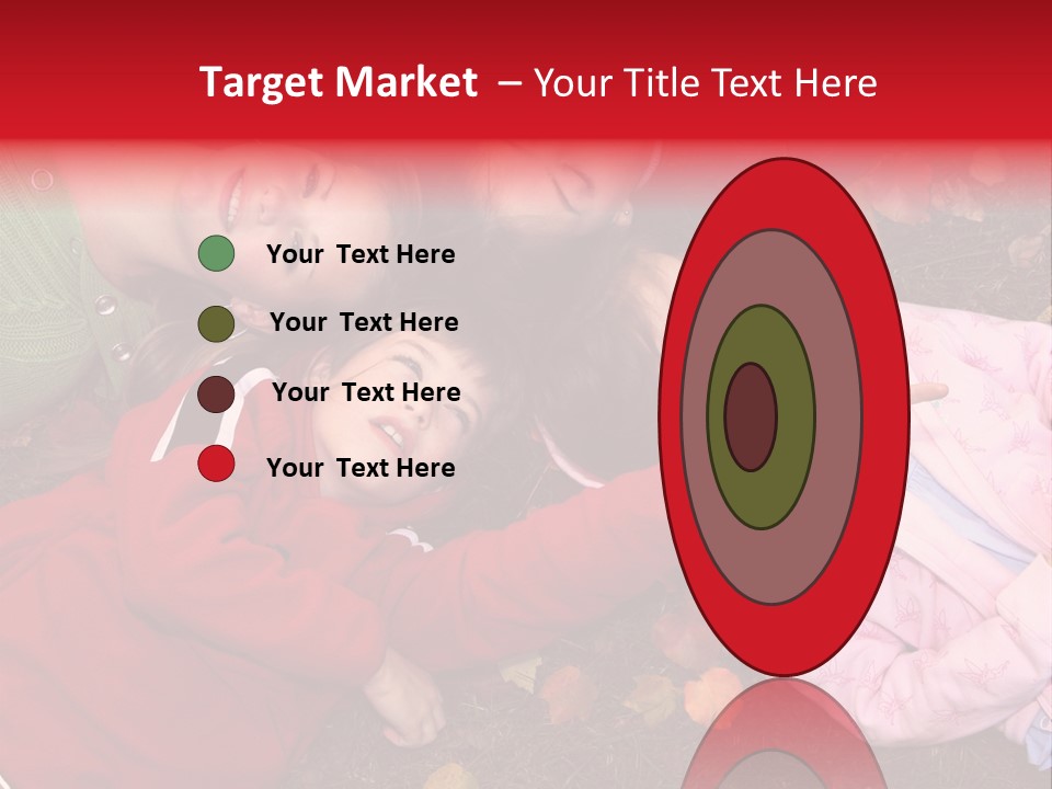 Children Relaxing On Autumn Grass PowerPoint Template