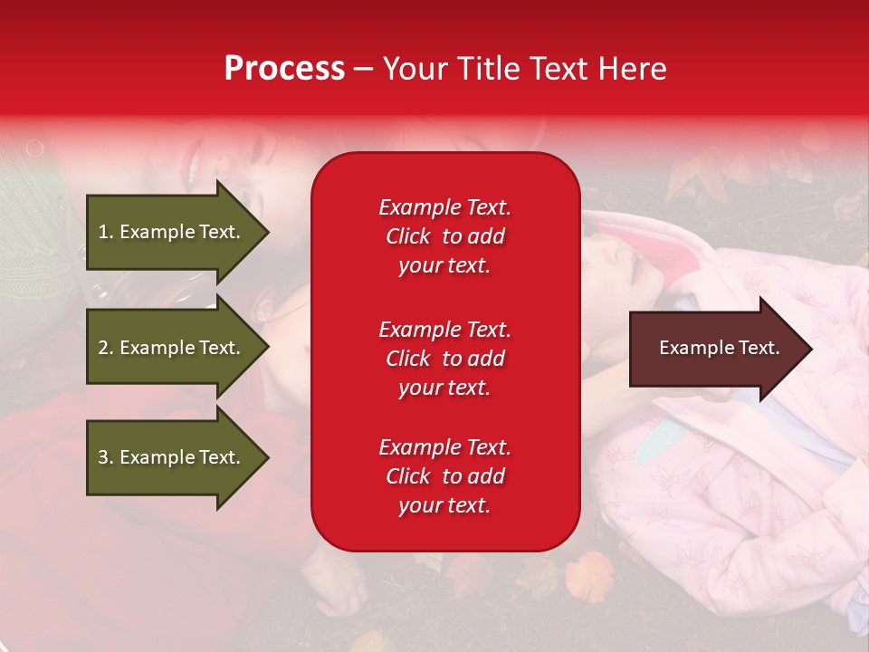 Children Relaxing On Autumn Grass PowerPoint Template