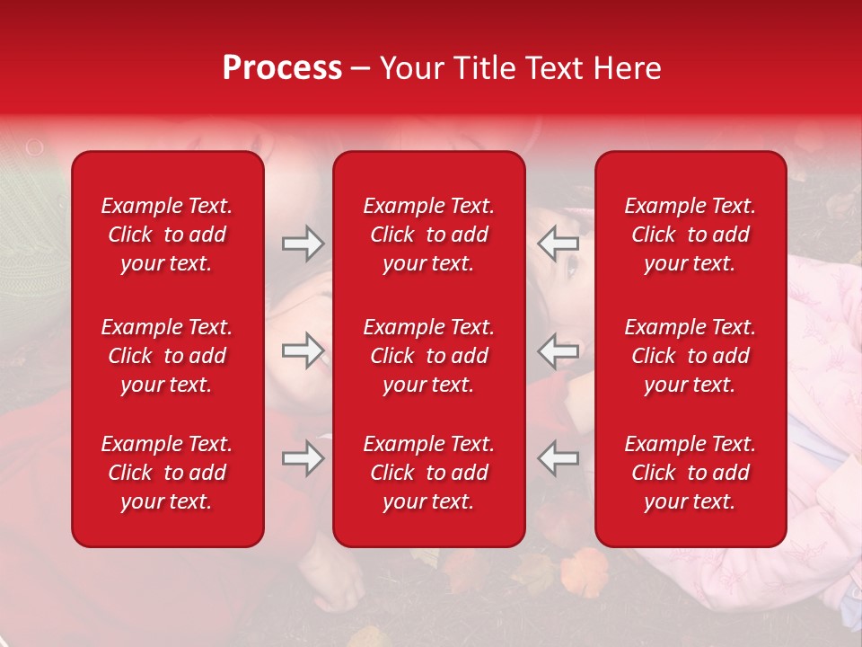 Children Relaxing On Autumn Grass PowerPoint Template