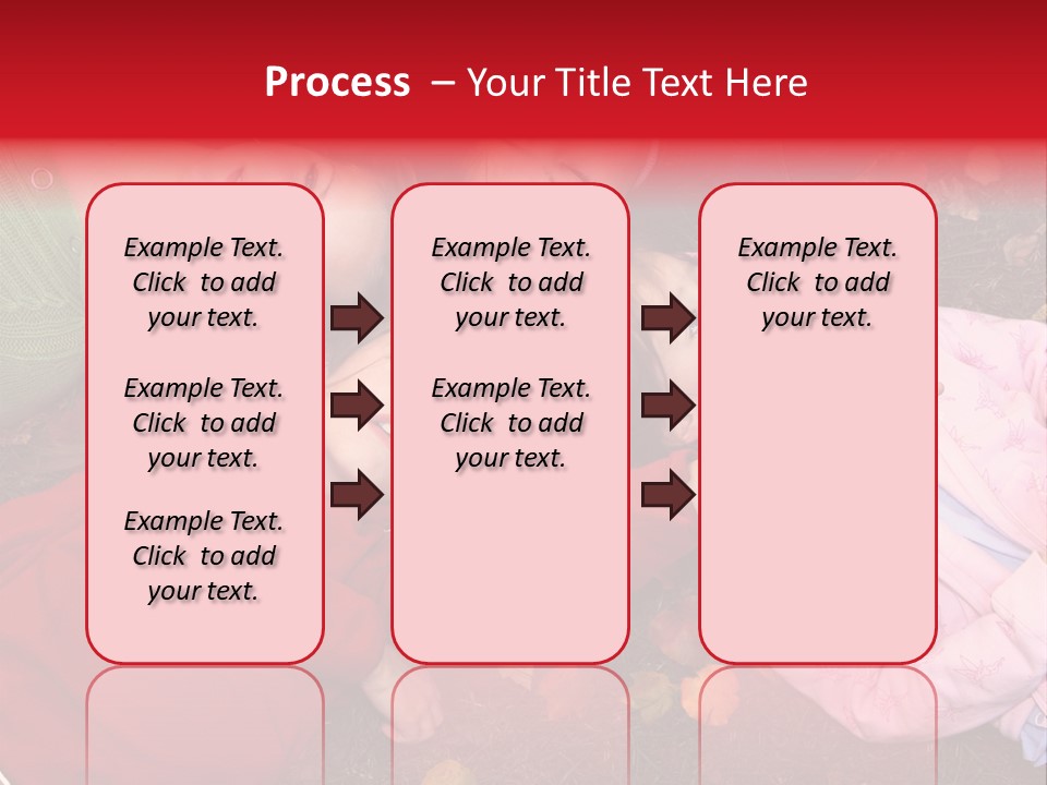 Children Relaxing On Autumn Grass PowerPoint Template