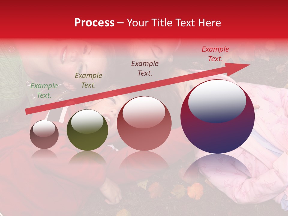 Children Relaxing On Autumn Grass PowerPoint Template