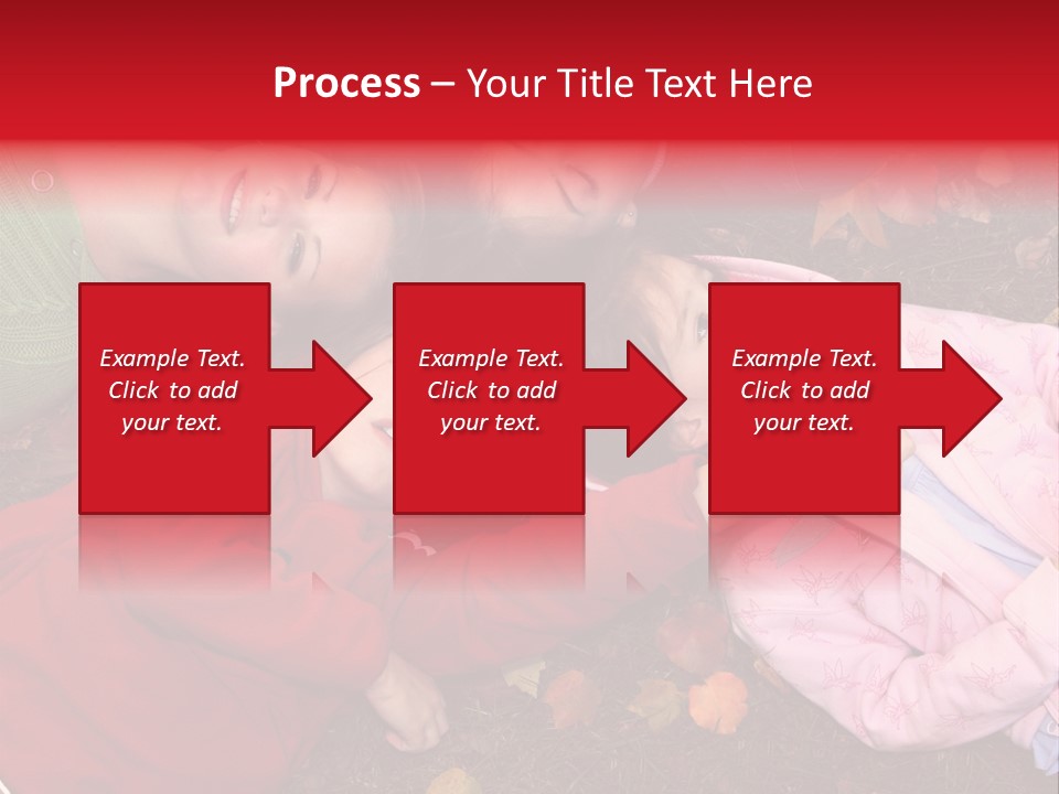 Children Relaxing On Autumn Grass PowerPoint Template