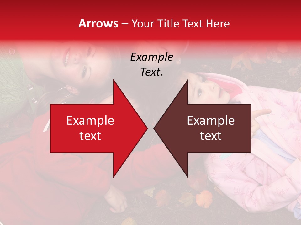 Children Relaxing On Autumn Grass PowerPoint Template