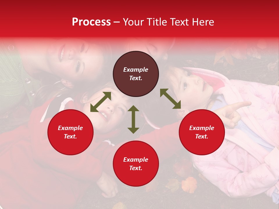 Children Relaxing On Autumn Grass PowerPoint Template