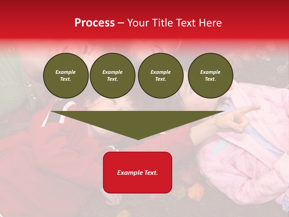 Children Relaxing On Autumn Grass PowerPoint Template