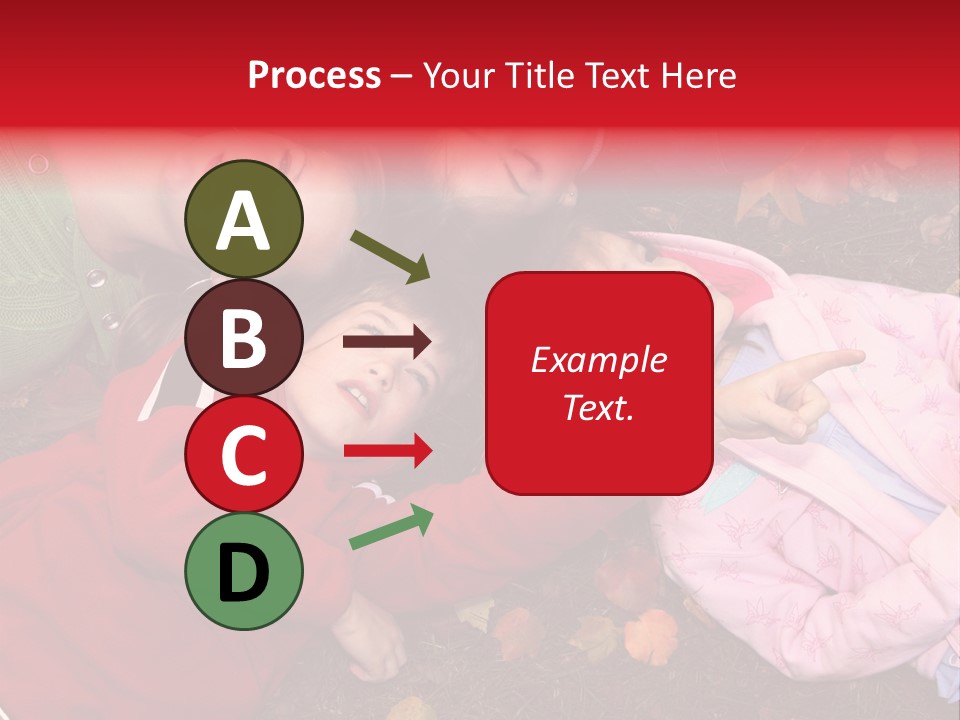 Children Relaxing On Autumn Grass PowerPoint Template