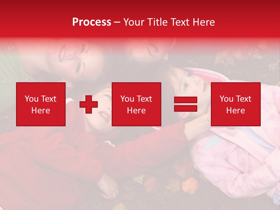 Children Relaxing On Autumn Grass PowerPoint Template