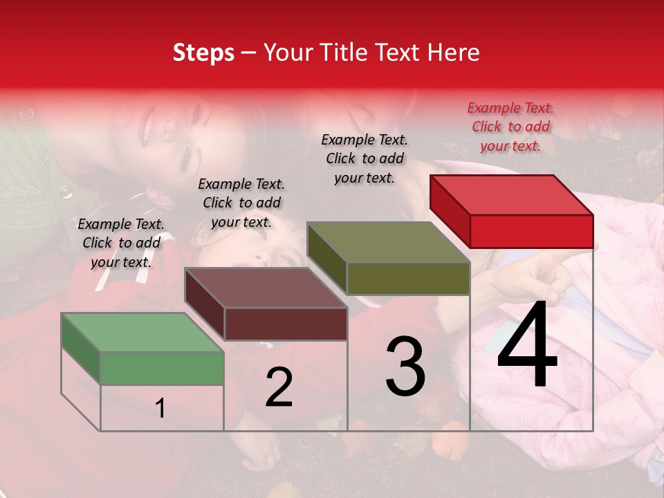 Children Relaxing On Autumn Grass PowerPoint Template