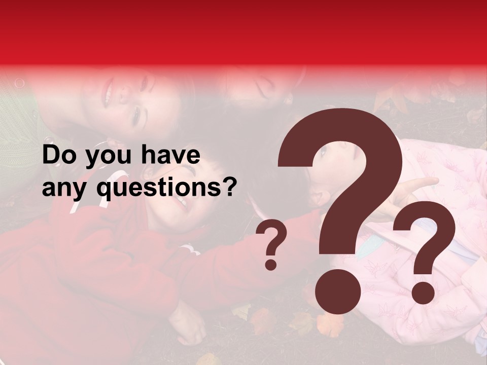 Children Relaxing On Autumn Grass PowerPoint Template