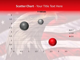 Double Exposure: Bald Eagle In The Foreground With The American Flag Blurred In The Background. PowerPoint Template