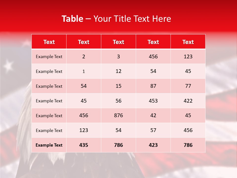 Double Exposure: Bald Eagle In The Foreground With The American Flag Blurred In The Background. PowerPoint Template