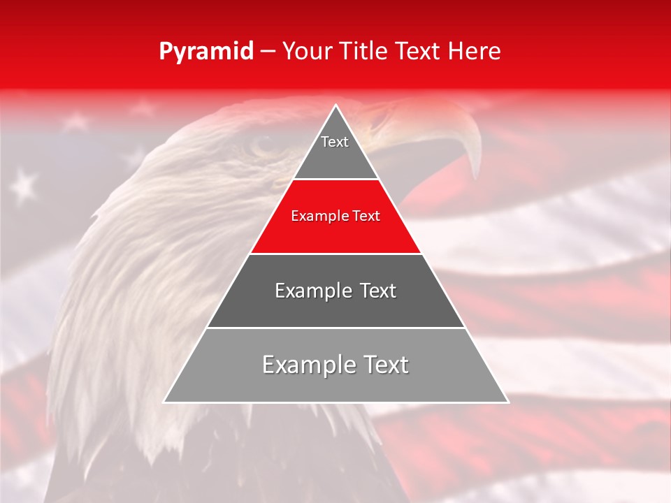 Double Exposure: Bald Eagle In The Foreground With The American Flag Blurred In The Background. PowerPoint Template