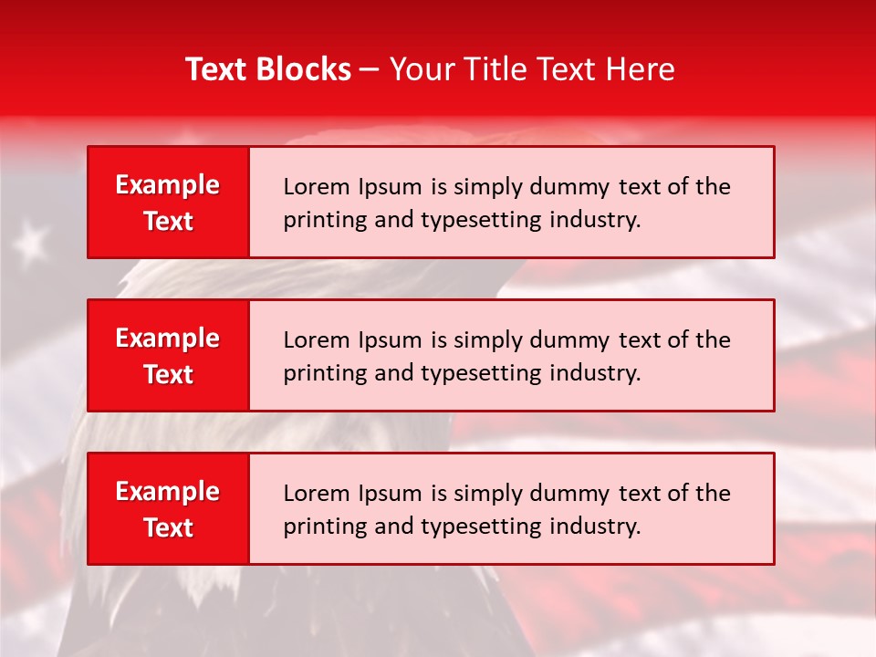 Double Exposure: Bald Eagle In The Foreground With The American Flag Blurred In The Background. PowerPoint Template