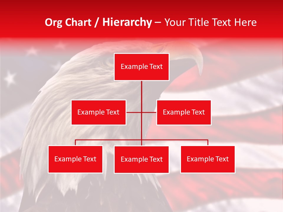Double Exposure: Bald Eagle In The Foreground With The American Flag Blurred In The Background. PowerPoint Template