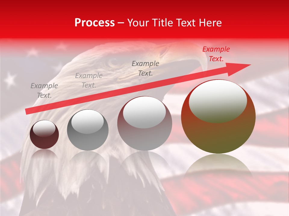 Double Exposure: Bald Eagle In The Foreground With The American Flag Blurred In The Background. PowerPoint Template