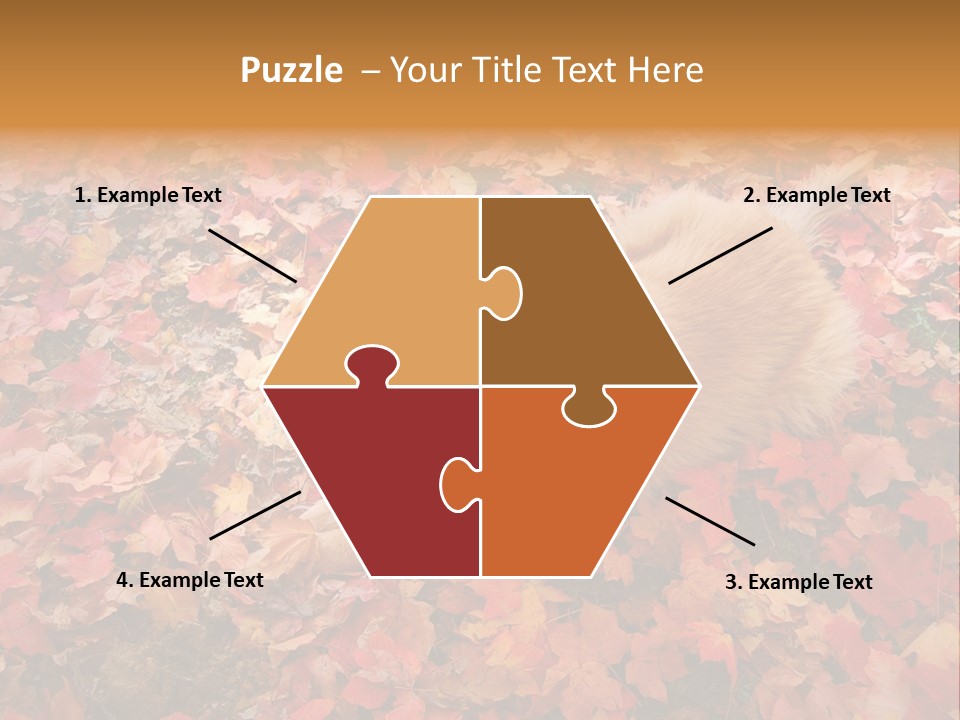 Dog In Colorful Leaves PowerPoint Template