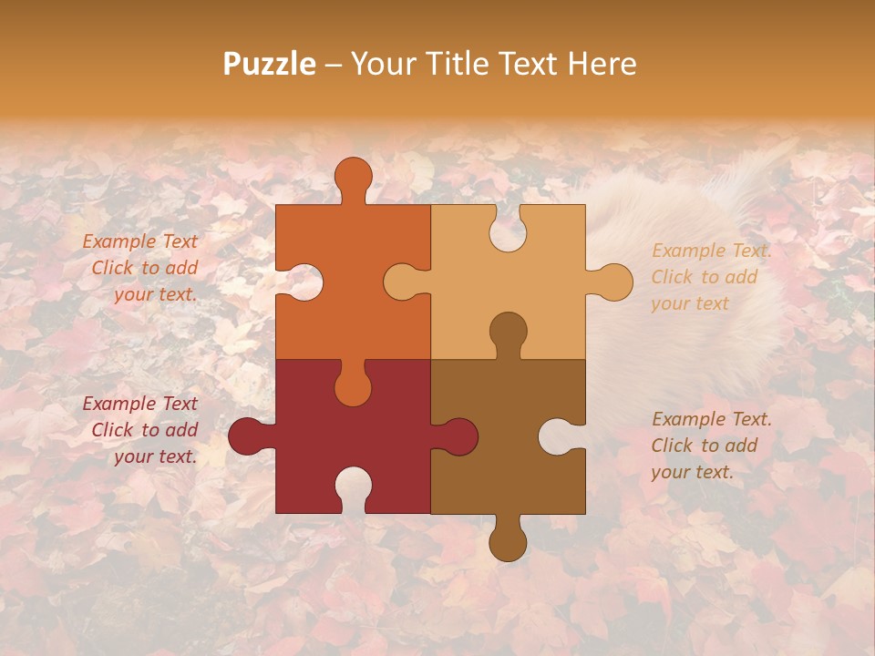 Dog In Colorful Leaves PowerPoint Template