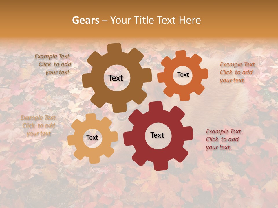 Dog In Colorful Leaves PowerPoint Template