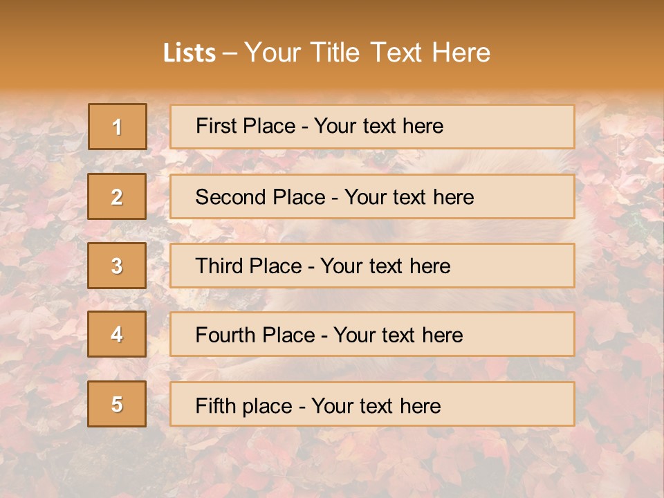 Dog In Colorful Leaves PowerPoint Template