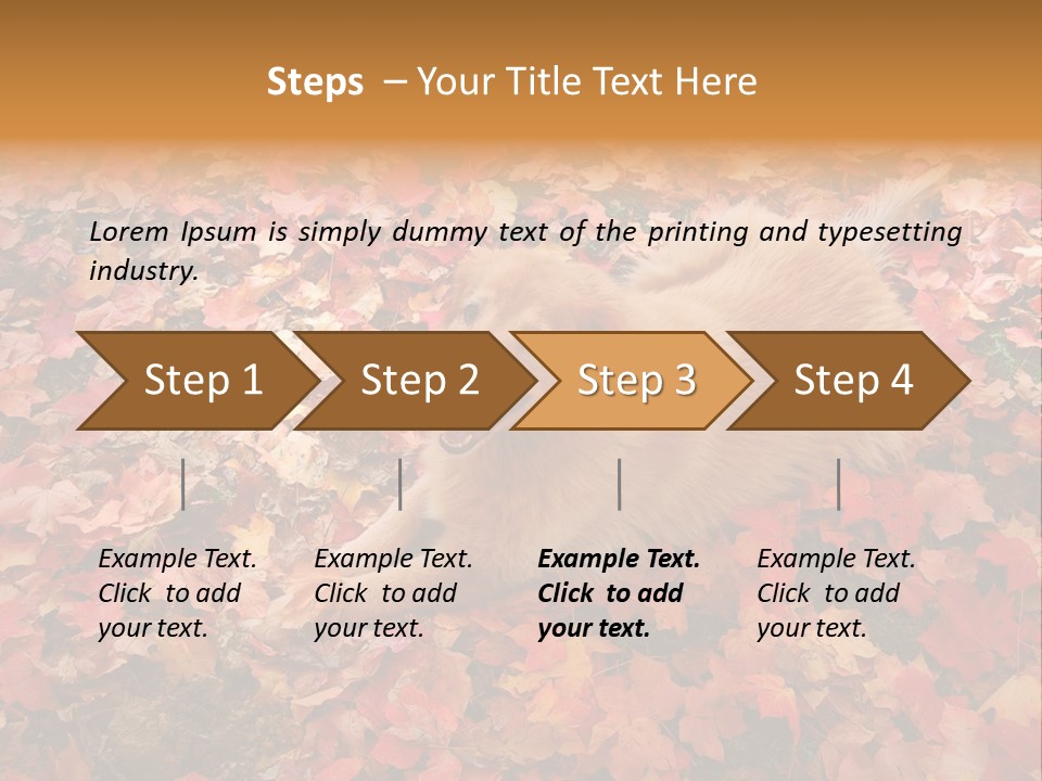 Dog In Colorful Leaves PowerPoint Template