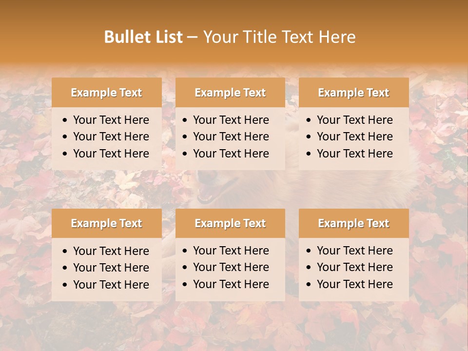 Dog In Colorful Leaves PowerPoint Template