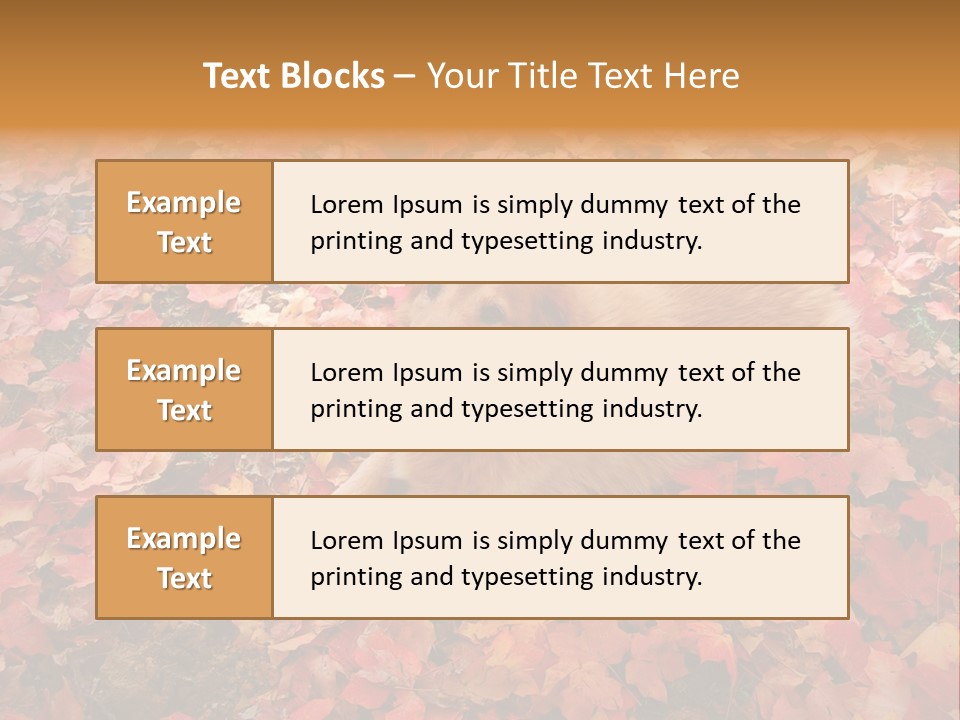 Dog In Colorful Leaves PowerPoint Template