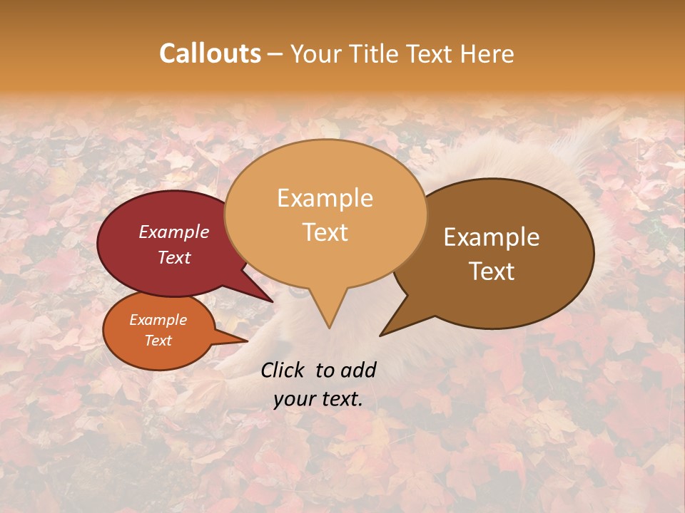 Dog In Colorful Leaves PowerPoint Template