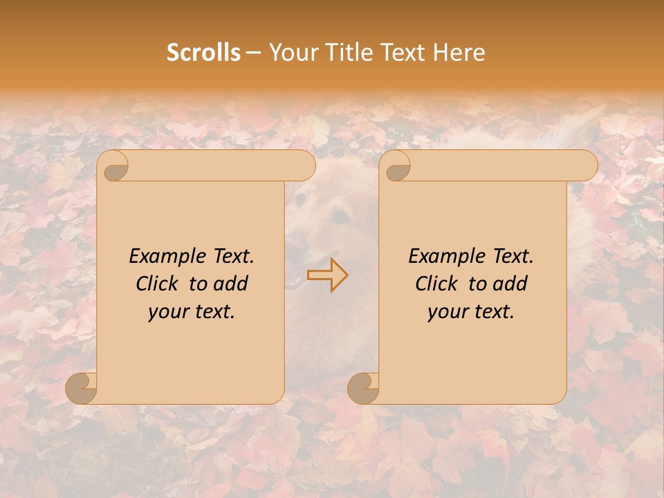 Dog In Colorful Leaves PowerPoint Template