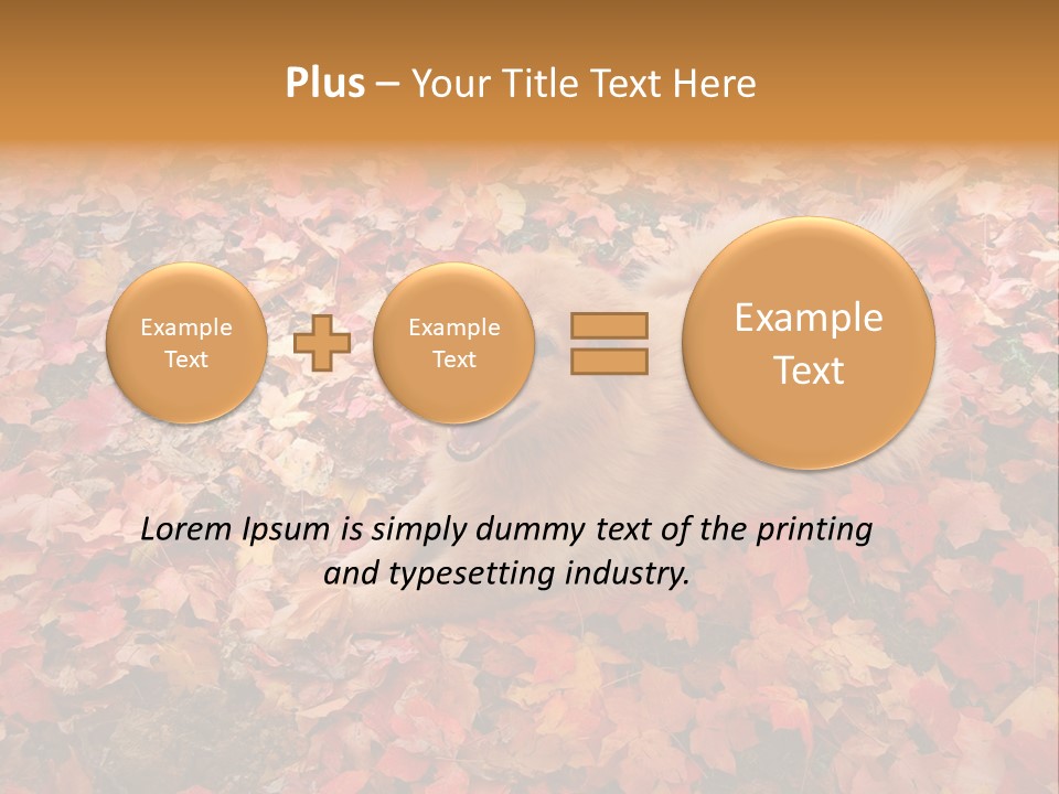 Dog In Colorful Leaves PowerPoint Template