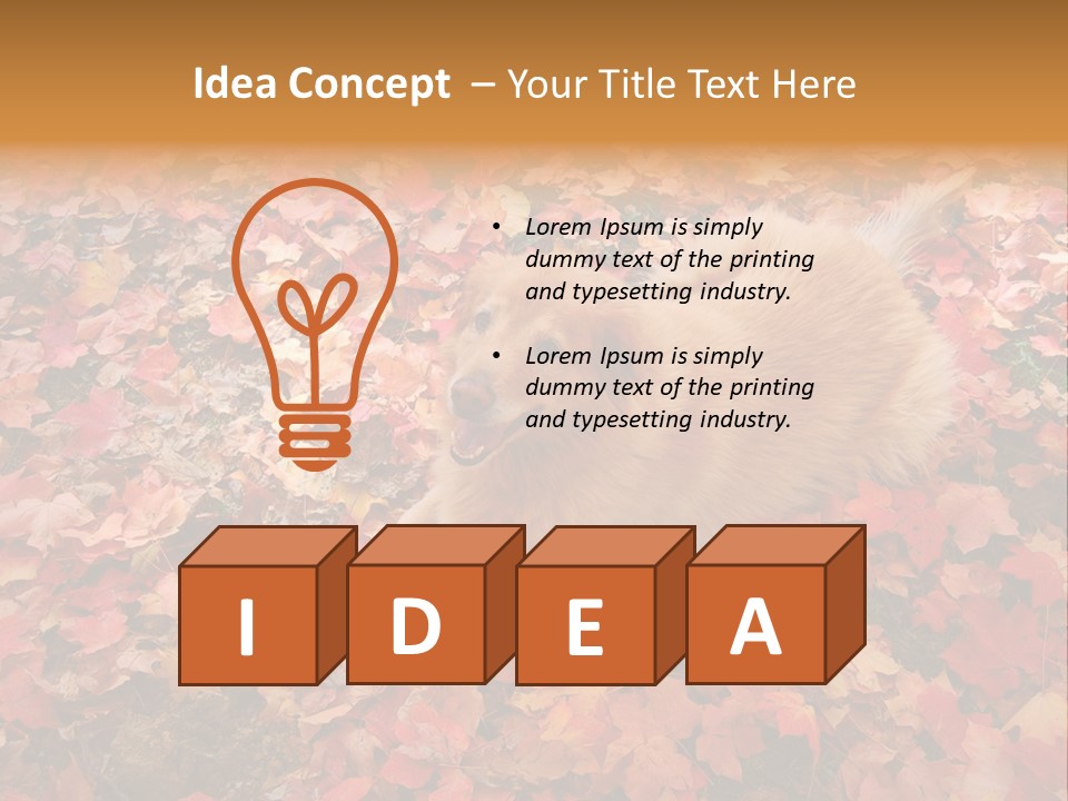 Dog In Colorful Leaves PowerPoint Template