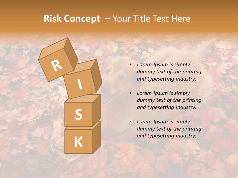 Dog In Colorful Leaves PowerPoint Template