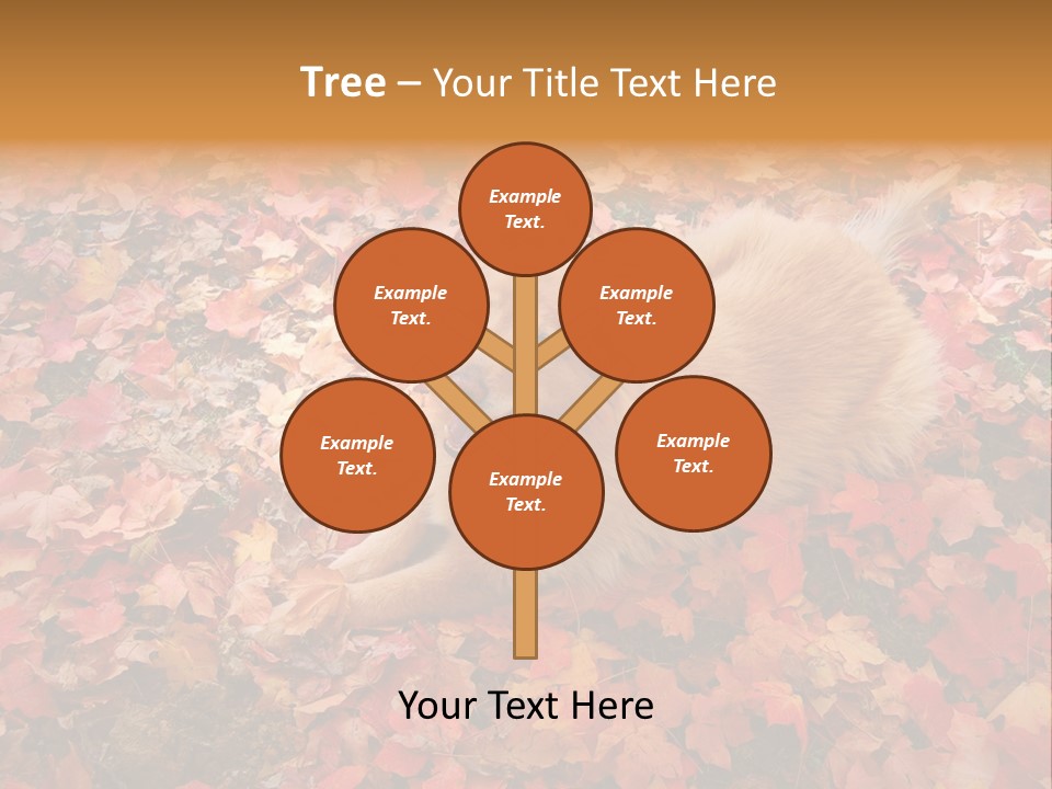 Dog In Colorful Leaves PowerPoint Template