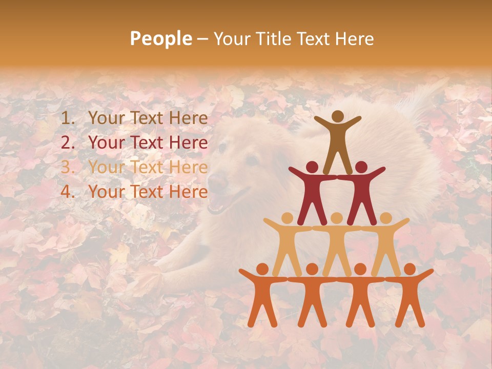 Dog In Colorful Leaves PowerPoint Template