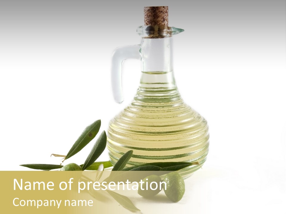 Bottle And Olives PowerPoint Template